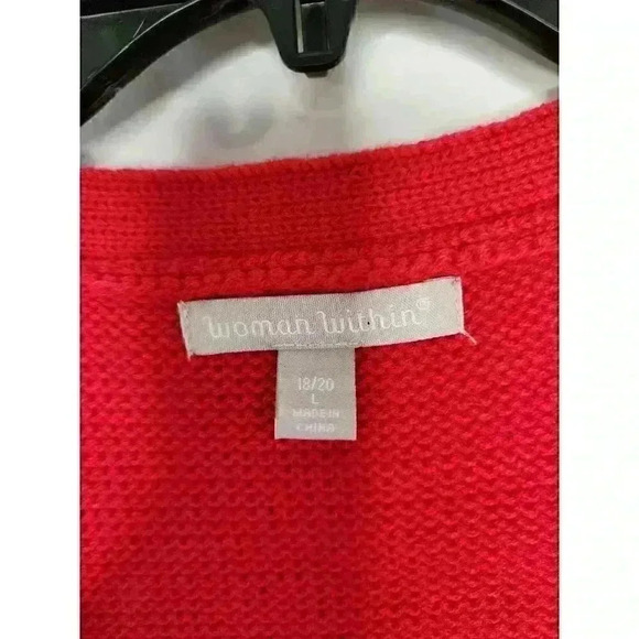 Woman Within Size Large (18-20) Ugly Christmas Sweater Cardigan Dog Presents - Picture 3 of 6